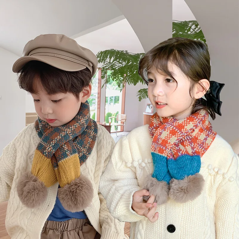 Новое поступление детский шарф для мальчиков и девочек зимний теплый плюшевый