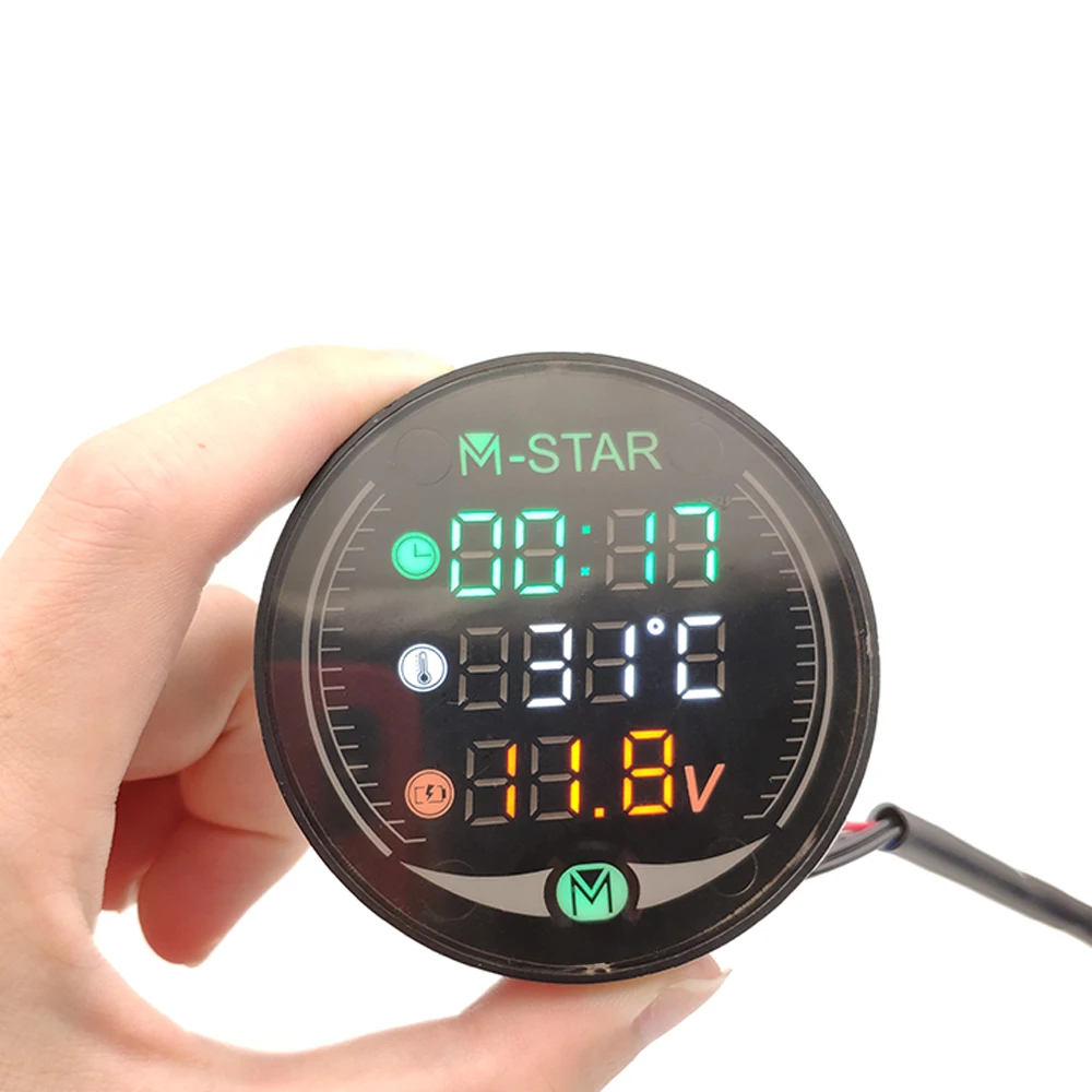 Светодиодный 3 в 1 мотоциклетный одометр 12V Водонепроницаемый время Температура