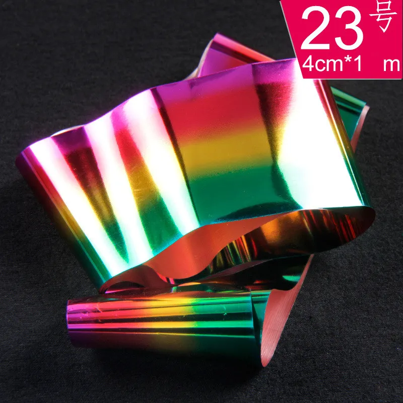 4*100 см Лазерная Серебряная Золотая фольга для ногтей голограмма цветная