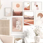 Оранжевый абстрактный пейзаж Sun Line body Wall Art Холст Картина скандинавские плакаты принты настенные картинки для гостиной домашний декор