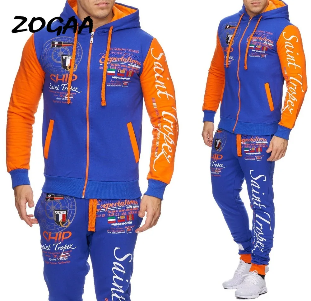 

Мужской спортивный костюм ZOGAA, повседневный спортивный костюм, толстовка с капюшоном, верхняя одежда, 2021