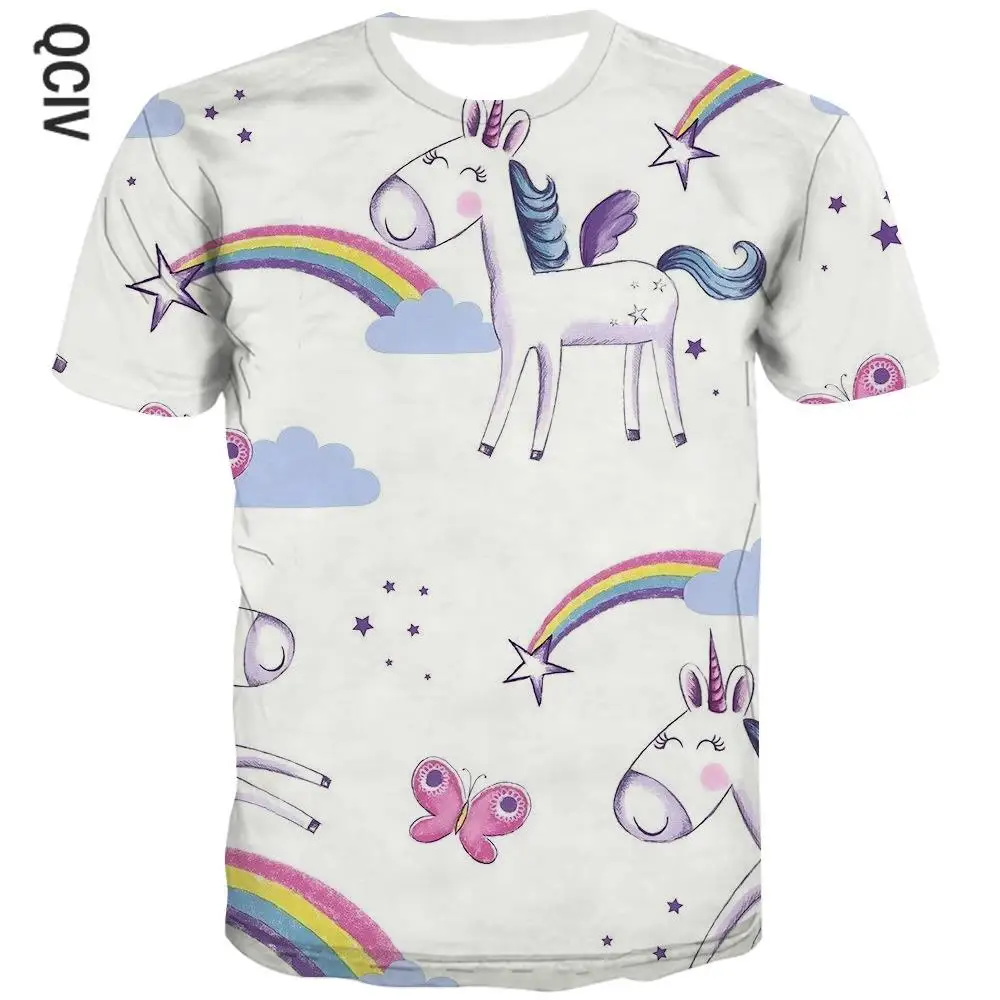 

3d Tshirt Unicorn T-shirt girls Butterfly Tshirts Casual Rainbow T-shirts 3d Cloud Tshirt Printed kids Clothing summer Cool Slim