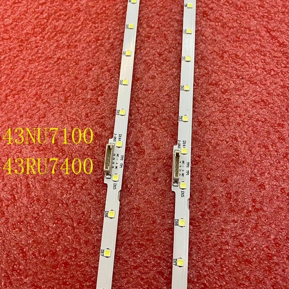 2pcs LED backlight strip for Samsung UE43NU7192U UE43RU7092 UE43NU7120U UN43NU7100 UE43NU7140 UE43NU7125 UN43RU7400G BN61-15482A