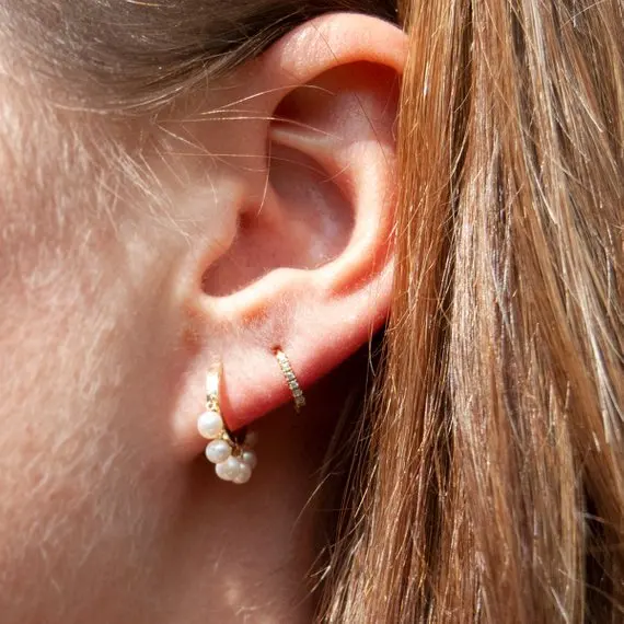 Новое поступление жемчужные очаровательные серьги мини кольца для женщин