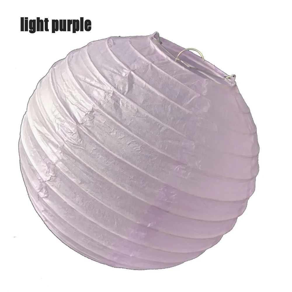 light purple 10 шт./лот " 8" 1" 12" 1" 16" белый/розовый 20 цветов круглые бумажные фонари для свадебной вечеринки украшения церемонии подвесные фонари - Цвет: light purple