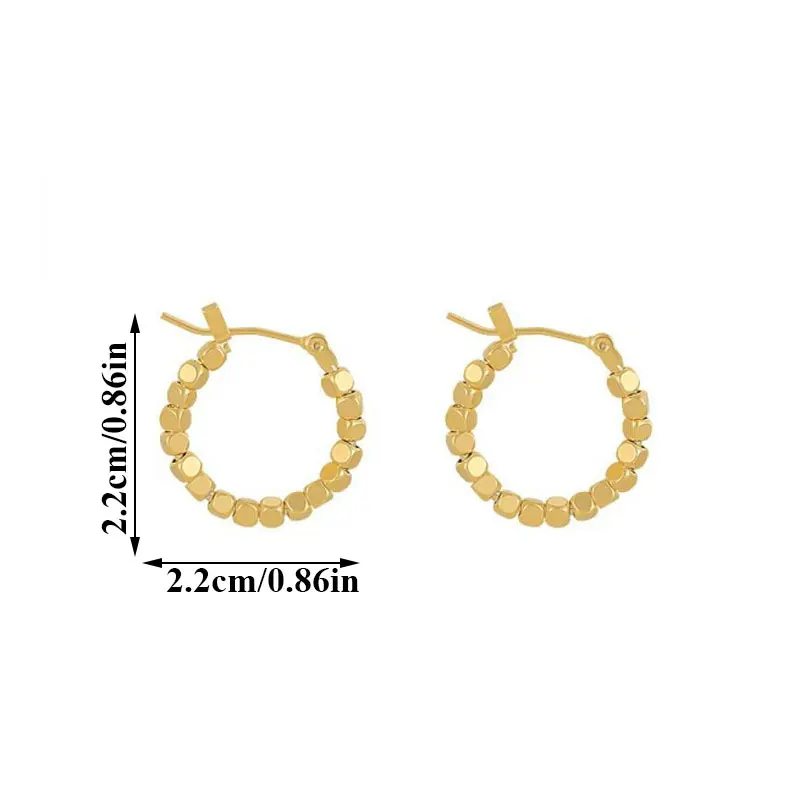 

Fashion Trendy Statement Hoop Earrings for Women Gold Color Bead Earring Luxury Jewelry Accessory for Wedding Anniversary