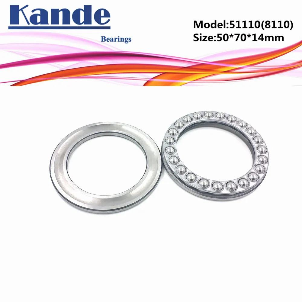 Kande 51110 8110 2 шт. 50x70x14 фотоподшипник плоский упорный шарикоподшипник Осевой Упорный