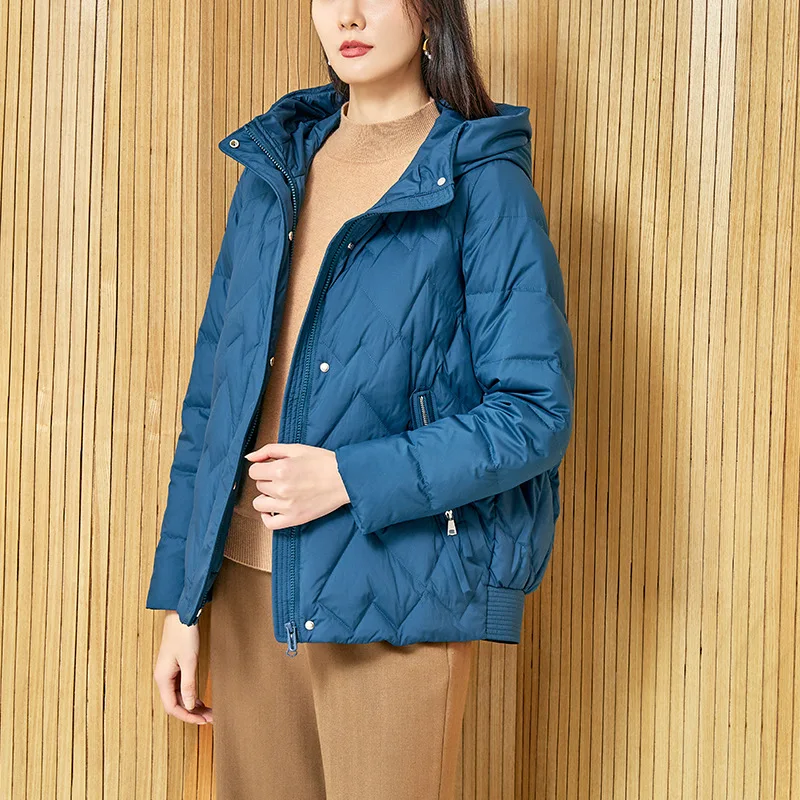 

Winter White Goose Down Jacket Women New 2021 High Quality Leisure OL 800FP Hooded Warm Outerdoor Coat