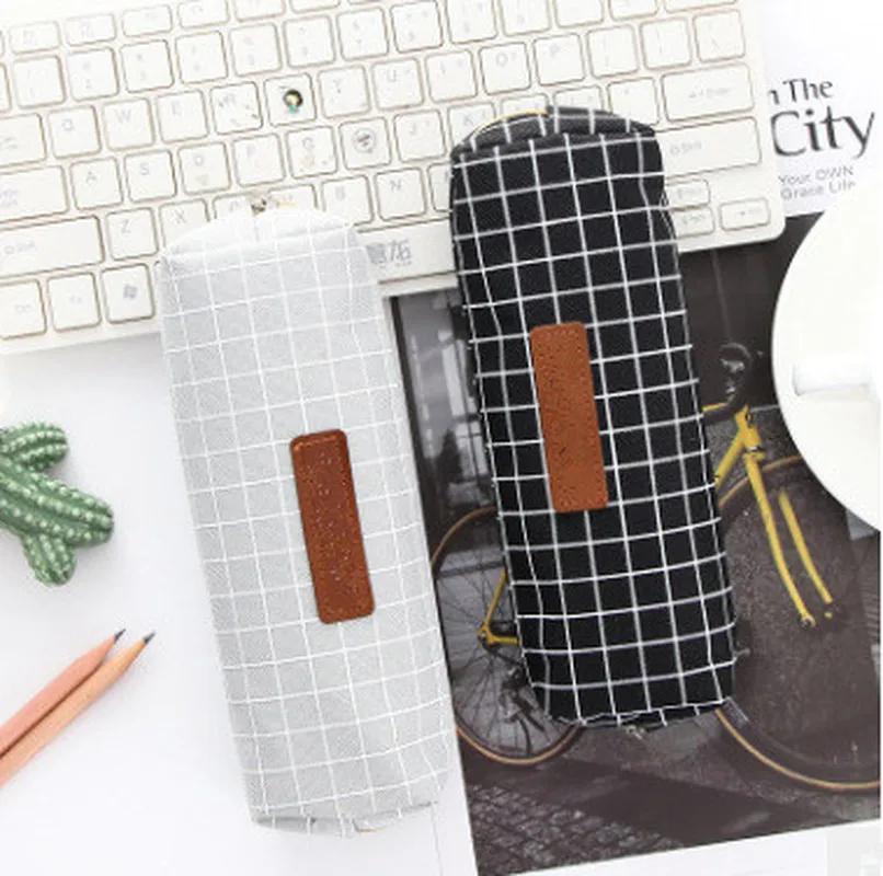 Студенческий холщовый геометрический чехол карандаш для школы простая