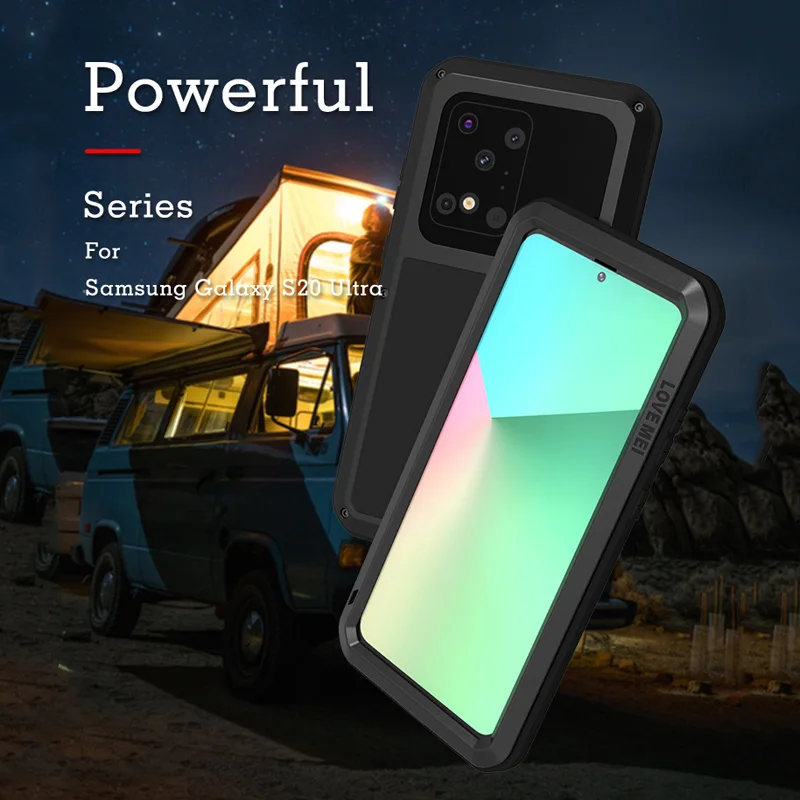 Ударопрочный чехол Powperful для Samsung Galaxy S20 FE ультрапрозрачный металлический из