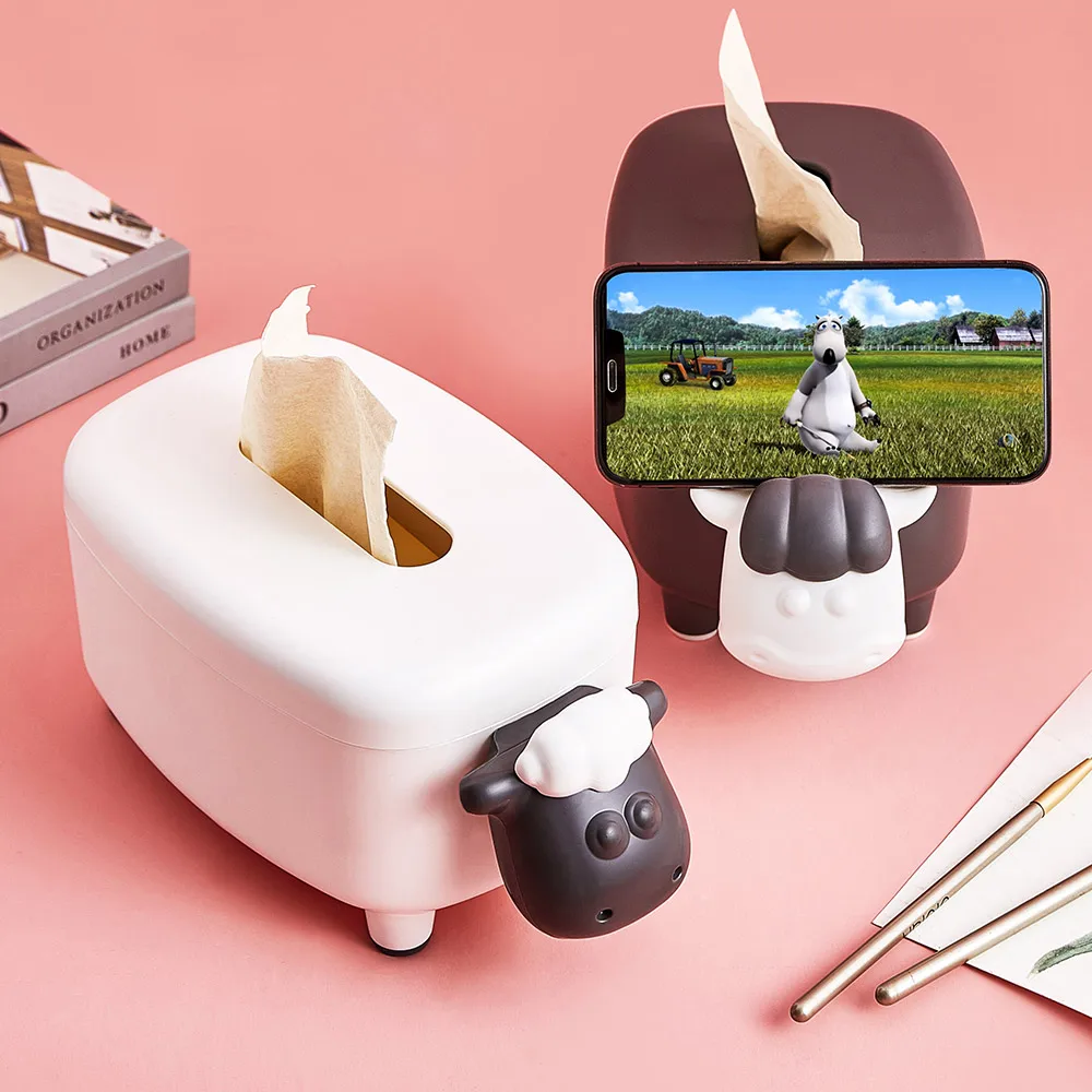 Домашние коробки для салфеток крупного рогатого скота Настольный диспенсер