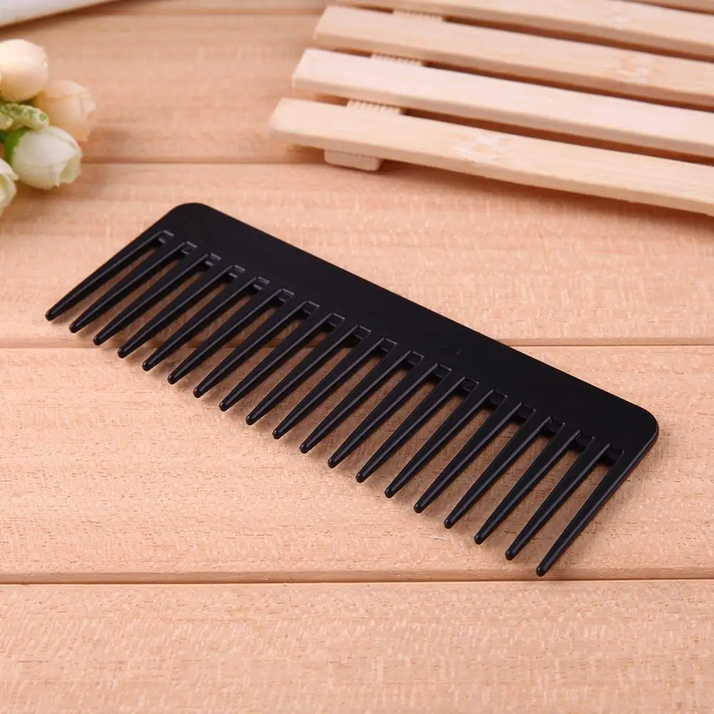 

Hair Comb Black Plastic Wide Teeth Comb Wavy Hair Styling Detangling Wide Comb Salon Hairstyling Barbers Massage Combs