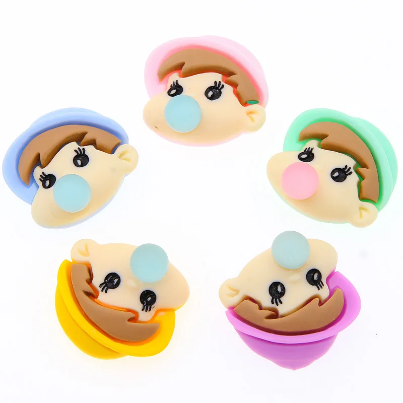 

10Pcs Cartoon Cute Boy Blowing Bubbles Flat back Resin Cabochons Craft For Scrapbooking DIY Hair Bows Center Accessories Decor