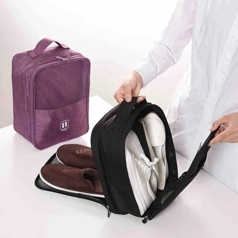 

Three Multi-color Portable Shoe Bags Go Out Waterproof Storage Cosmetic Bag Fashion Suitcase Storage Travel Shoes Travel Supplie