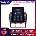 Автомобильный радиоприемник Tokesla для Mercedes Benz S-Class W220 S280 S320, Android, экран Tesla, центральный мультимедийный стереоприемник, Dvd-плееры