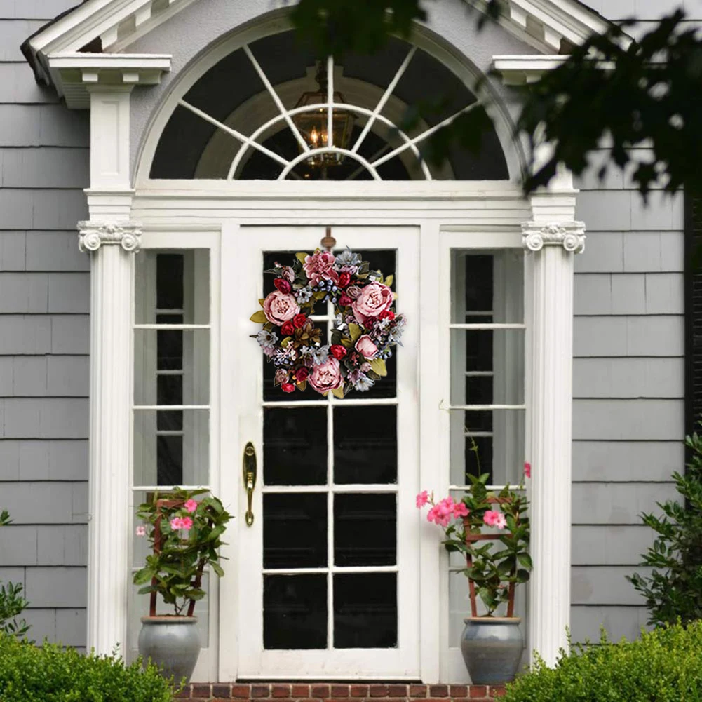 

Artificial Flowers Wreath Wedding Party Easter Decorations For Home Hanging Silk DIY Peony Wreath Fake Flower Christmas Decor