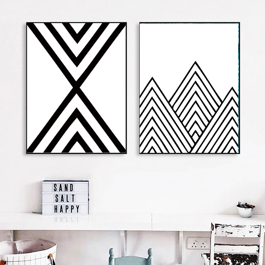 Настенный художественный холст абстрактная живопись минималистский линии в