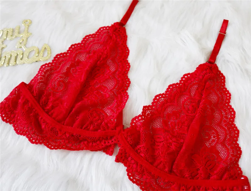 Рождественский комплект нижнего белья из 2 предметов женского красного цвета с