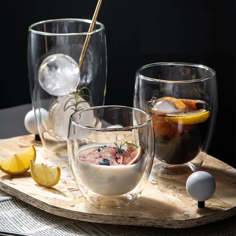 Двойные стеклянные прозрачные Термостойкие чашки для чая и напитков ручной