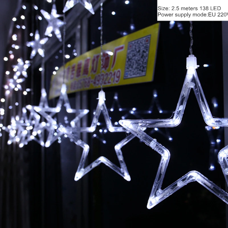 White Curtain stars Рождественские украшения 10 20 шаров, марокканский струнный светильник, Рождественский декоративный светильник s, Новогоднее украшение, Рождественский Navidad Noel, L - Цвет: White Curtain stars
