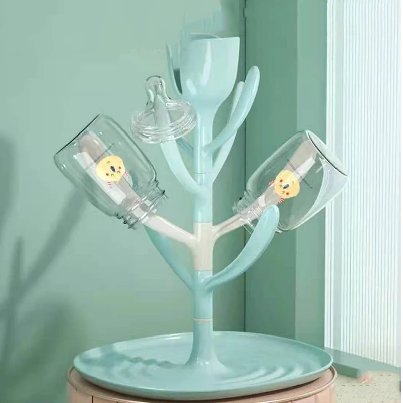 

Removable Baby Bottle Drying Rack Baby Bottle Holder Cleaning Dryer Drainer Storage Rack Tree Shape Rack For Babies Bottles