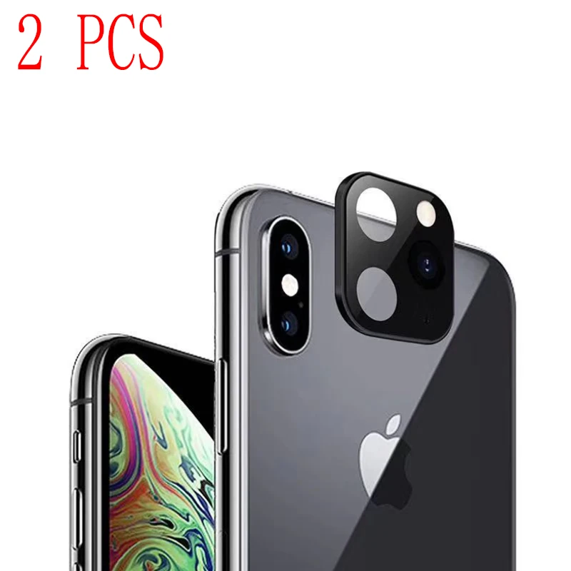 2PCS Applicable iPhone Apple X XS MAX Seconds Change for iPhone11 PRO Lens Sticker Modified Camera Cover Titanium Alloy Case | Мобильные
