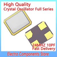 10pcslot quartz crystal resonator passive oscillator 4pin 3225 24mhz quartz crystal resonator 10pf %c2%b110ppm electronic kit
