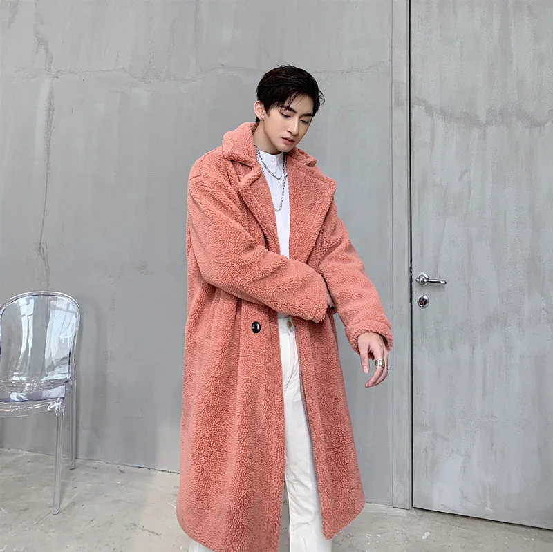 

Мужская зимняя куртка из искусственного меха, верхняя одежда, одежда для пары, мужская и женская мода, повседневный флисовый длинный плотны...