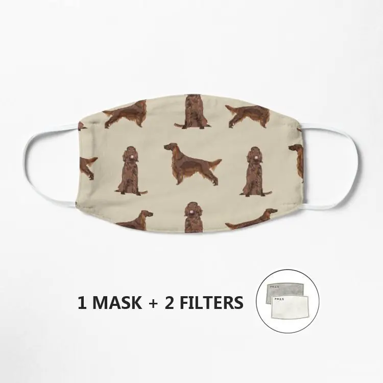 

Маска ирландская многоразовая для взрослых собак и пород, маска из полиэстера для лица и рта с рисунком, подарок для ирландских насекомых