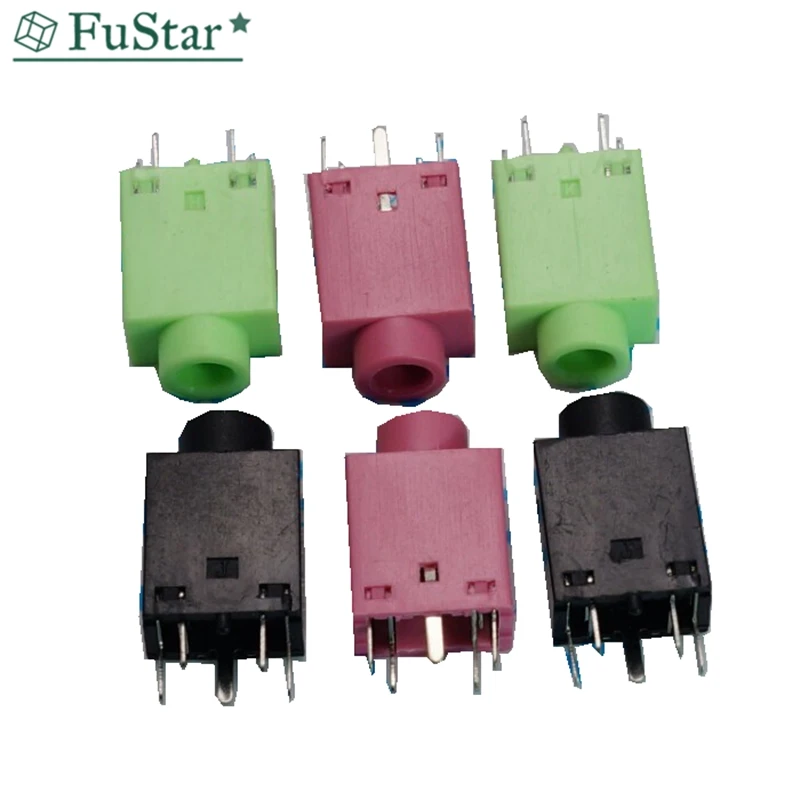 10 шт. 3 5 мм Женский аудио разъем булавки DIP для наушников Разъем PJ 358