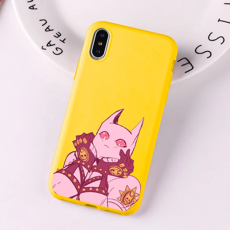 JOJO 39 s причудливые Приключения японский чехол для телефона аниме для iPhone 7 8 6 plus 6s X XS max XR 5 5S SE розовый белый цвет - Цвет: --Y