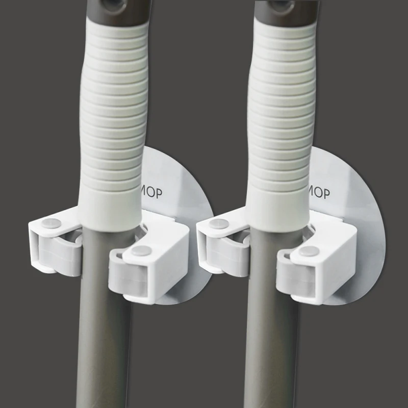 

Wall Mounted Storage Mop Organizer Holder Brush Broom Hanger Storage Rack Kitchen Clip Seamless Mop Hook with Mounted Hanging