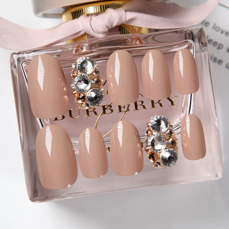 24 шт. телесного цвета Цвет накладные ногти Для женщин носки поддельные пресс для