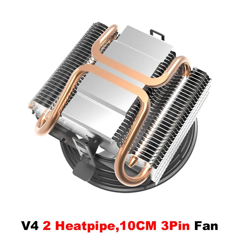 En-Labs тихий кулер для процессора с 100 мм PWM 4pin вентилятором для Intel LGA775/LGA1155/LGA1156, AMD Socket 754/939/AM2/AM2+/AM3/FM1/FM2 - Цвет лезвия: V4-10CM Fan-2 Pipe