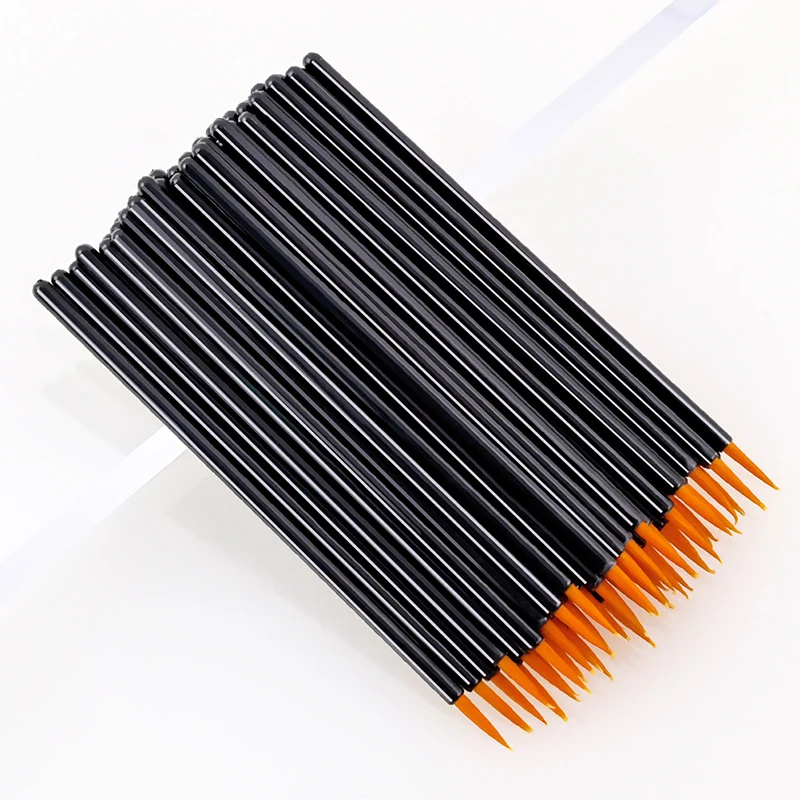 

50pcs/lot Black Handle Reusable Gel Liner Nail Art Brushes Painting Pen Beauty Makup Tools