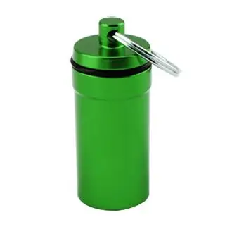 green 1 шт. портативная Водонепроницаемая алюминиевая таблетница для хранения бутылок EDC Открытый водонепроницаемый чехол для таблеток - Цвет: green