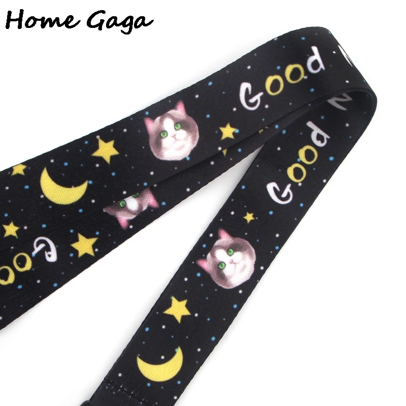Homegaga Star Moon Cat Print Phone Neck Strap Cartoon Lanyards for Keys USB Camera Whistle Cute ID Badge Holders Hang Rope D2780 | Дом и сад