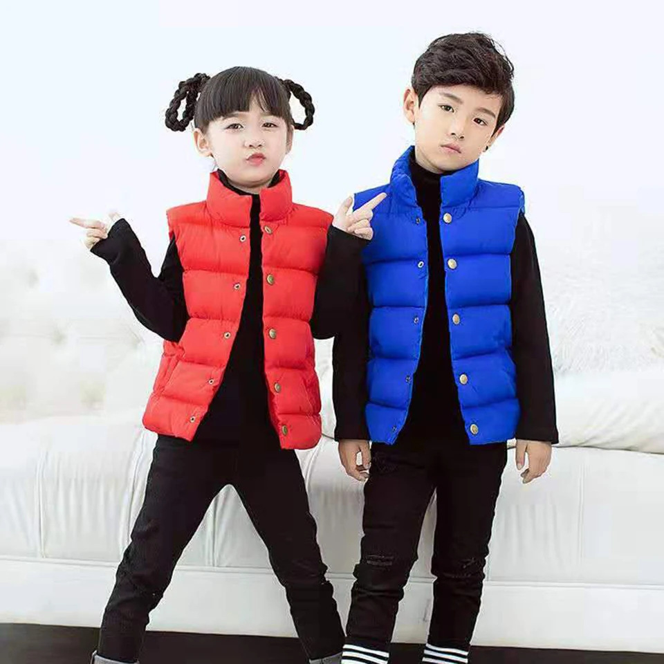 Детский Теплый жилет без рукавов на возраст 2 12 лет|Жилеты| |