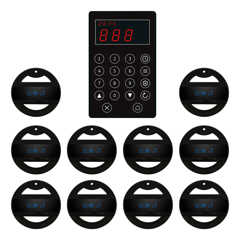 

Система вызова на кухню SINGCALL, шеф-повар может нажать кнопку, чтобы официанты с зуммером поднимали блюда, приемник для часов 10 шт.