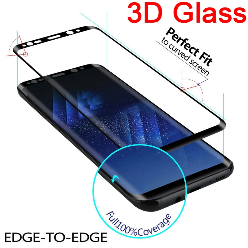 3D изогнутое закаленное стекло с полным покрытием для Samsung Galaxy S9 S8 Plus защитное