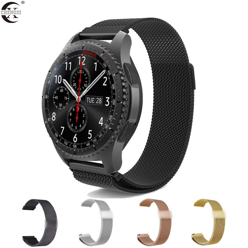20 мм 22 ширина Миланская петля для Samsung Galaxy Watch 42 46 браслет из нержавеющей стали