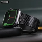 Ремешок из углеродного волокна для Apple Watch band series 7 6 5 4, ссветильник браслет для iWatch 45 41 44 40 мм, аксессуары для часов