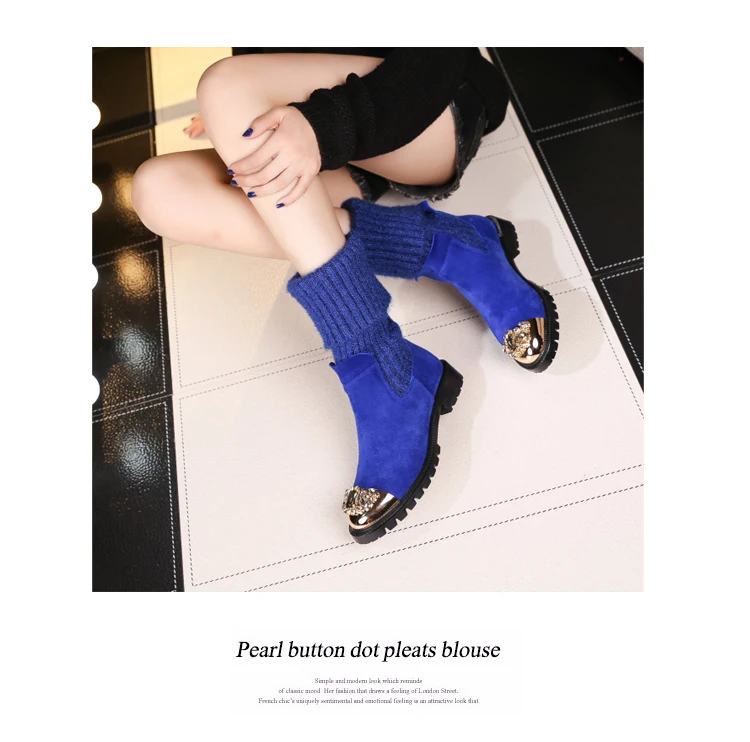 Botas Mujer; зимние вязаные сапоги; женские сапоги до середины икры; Bota Feminina; обувь со стразами; женские эластичные сапоги; Botines Mujer; коллекция года; Zapatos De Mujer