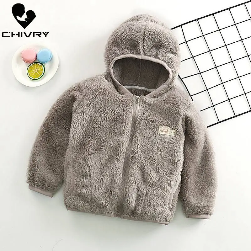 Шерстяное пальто на молнии с капюшоном для мальчиков и девочек верхняя одежда