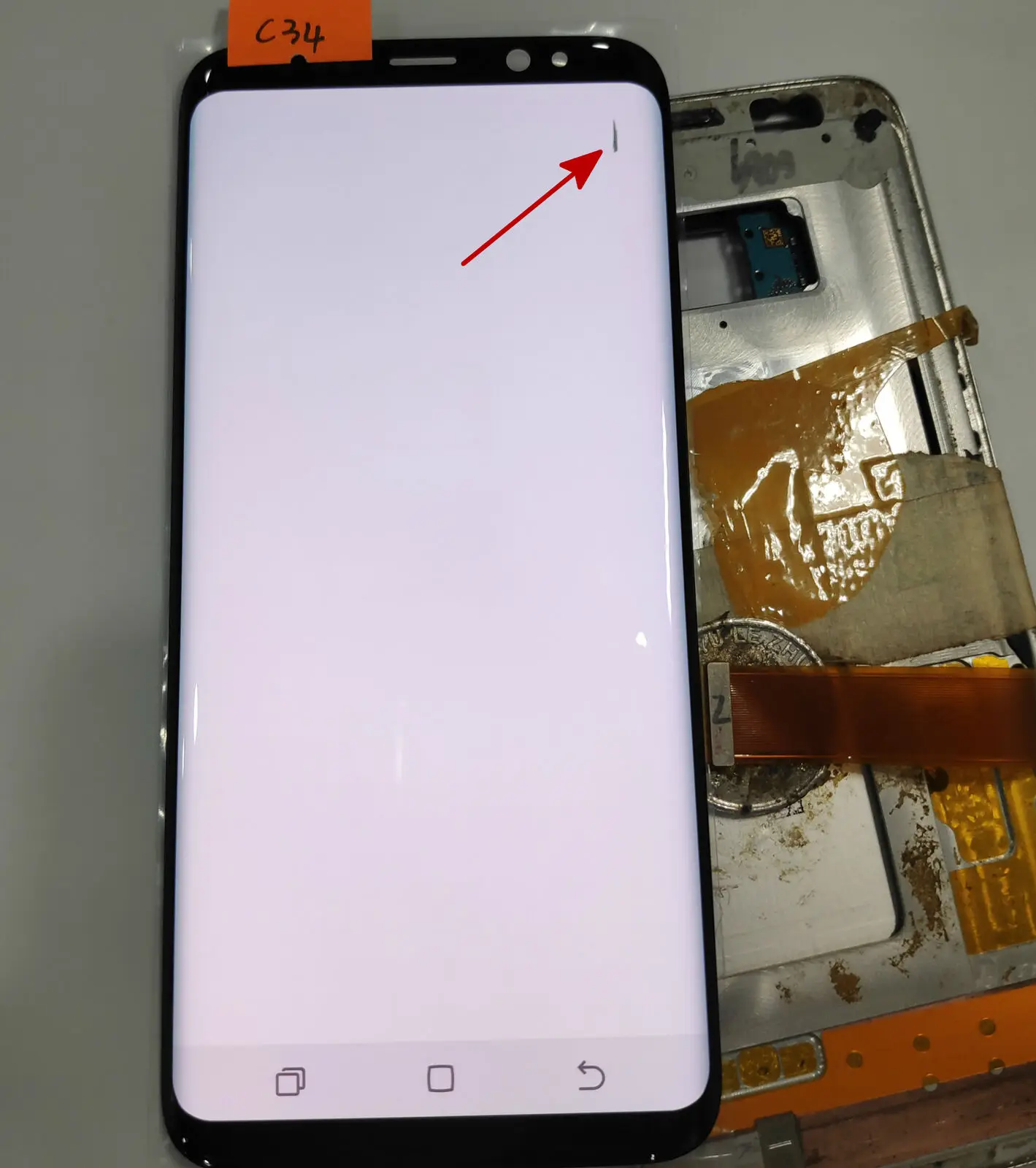 C34 no frame Замена ЖК-дисплея для samsung Galaxy S8 G950F G950 дефект ЖК-дисплей с сенсорным экраном дигитайзер с черным пятном - Цвет: C34 no frame