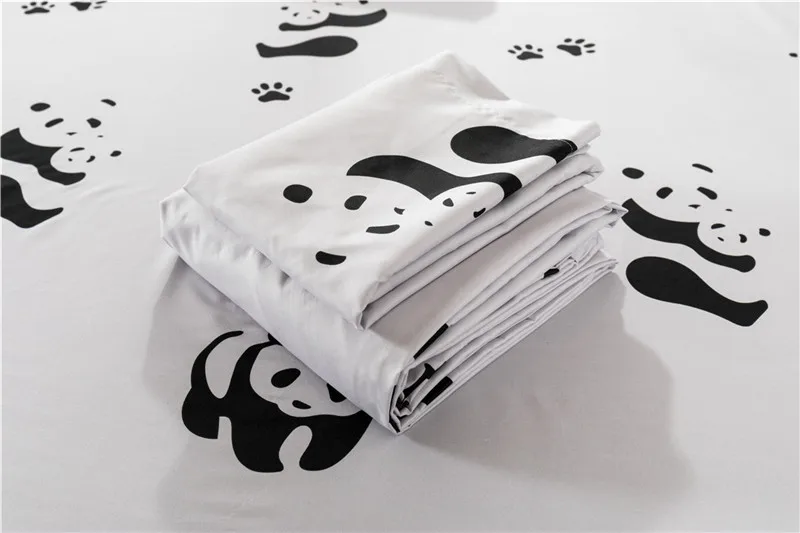 Мультфильм постельное белье с пандами наборы постельного белья простынь и