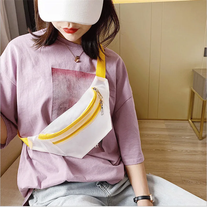 Прозрачная поясная сумка женский прозрачный кошелек карамельных цветов легкая