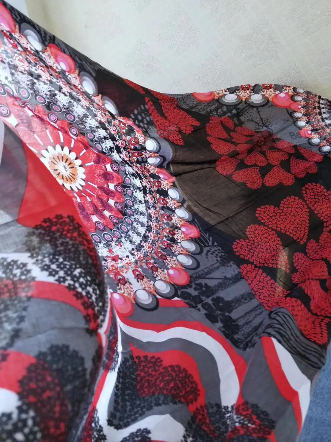 Spanish Single Accessory Spring And Autumn New Women's Print Pattern Long Scarf | Hat &amp Glove Sets