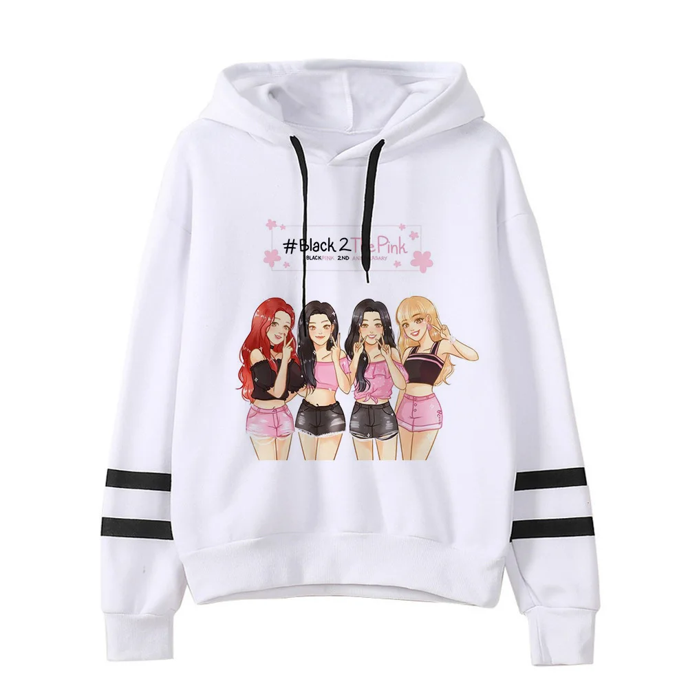Blackpink Kill This Love Harajuku Толстовка для женщин Ullzang Jennie Rose Lisa Jisoo толстовка с героями мультфильмов осенне-зимняя теплая Женская толстовка с капюшоном
