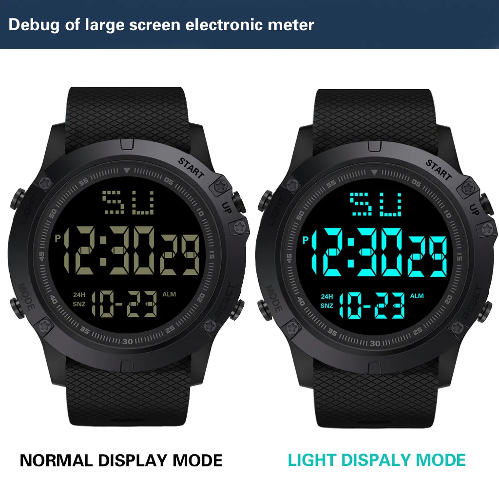 

Fashion LED Digital Sport Watch Men Date Military Rubber Quartz Watch Waterproof Alarm Sound Montre Hombre Relgio